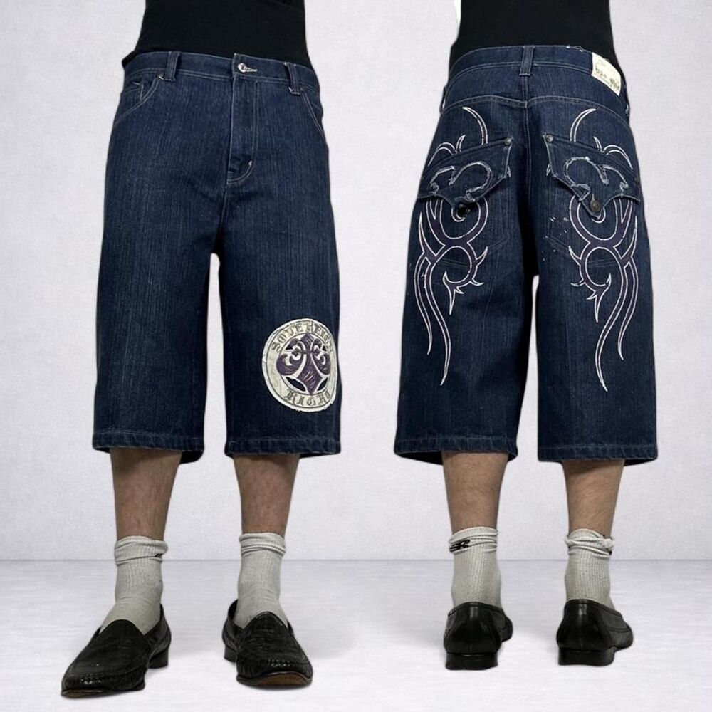 raw blue Men's Navy and Blue Shorts